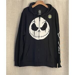 Nightmare Before Christmas Full Zip Hoodie 2X NEW WITH TAGS-GLOW IN DARK